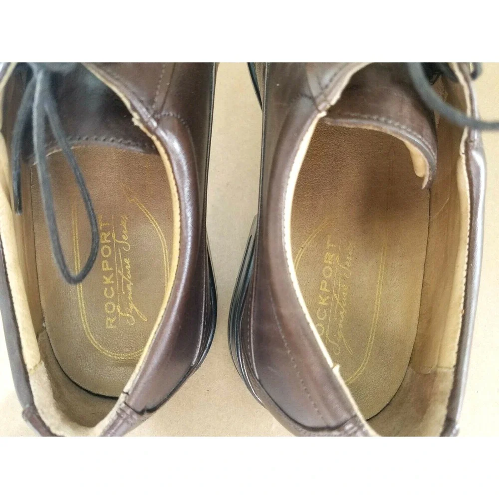 ROCKPORT Men's Size 8.5 M Signature Series Brown Leather Oxfords